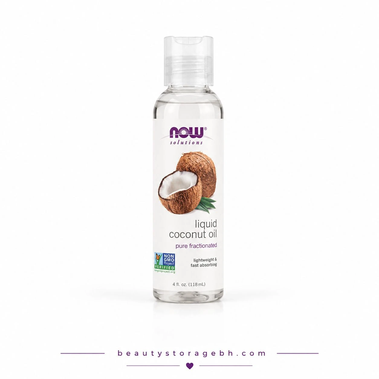 NOW Foods Solutions Pure Fractionated Liquid Coconut Oil, Lightweight, Fast-Absorbing Natural Oil for Skin, Hair, and Body